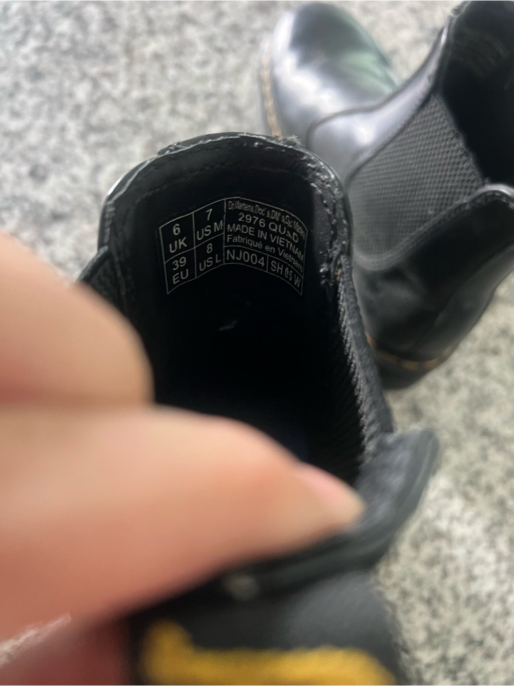 Dr. Martens Black Platform Chelsea Boots with Yellow Welt Stitching - Picture 3 of 3